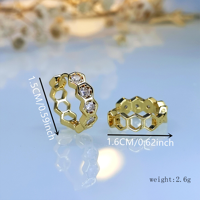 1 Pair Simple Style Classic Style Solid Color Plating Inlay Copper Zircon 18K Gold Plated Ear Studs display picture 5