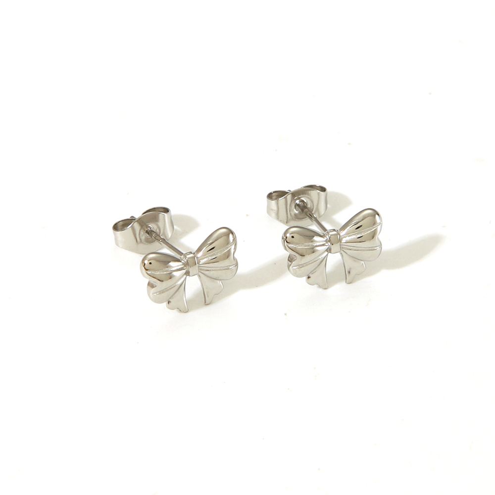 1 Pair Vacation Simple Style Bow Knot Plating 304 Stainless Steel 18K Gold Plated Ear Studs display picture 10
