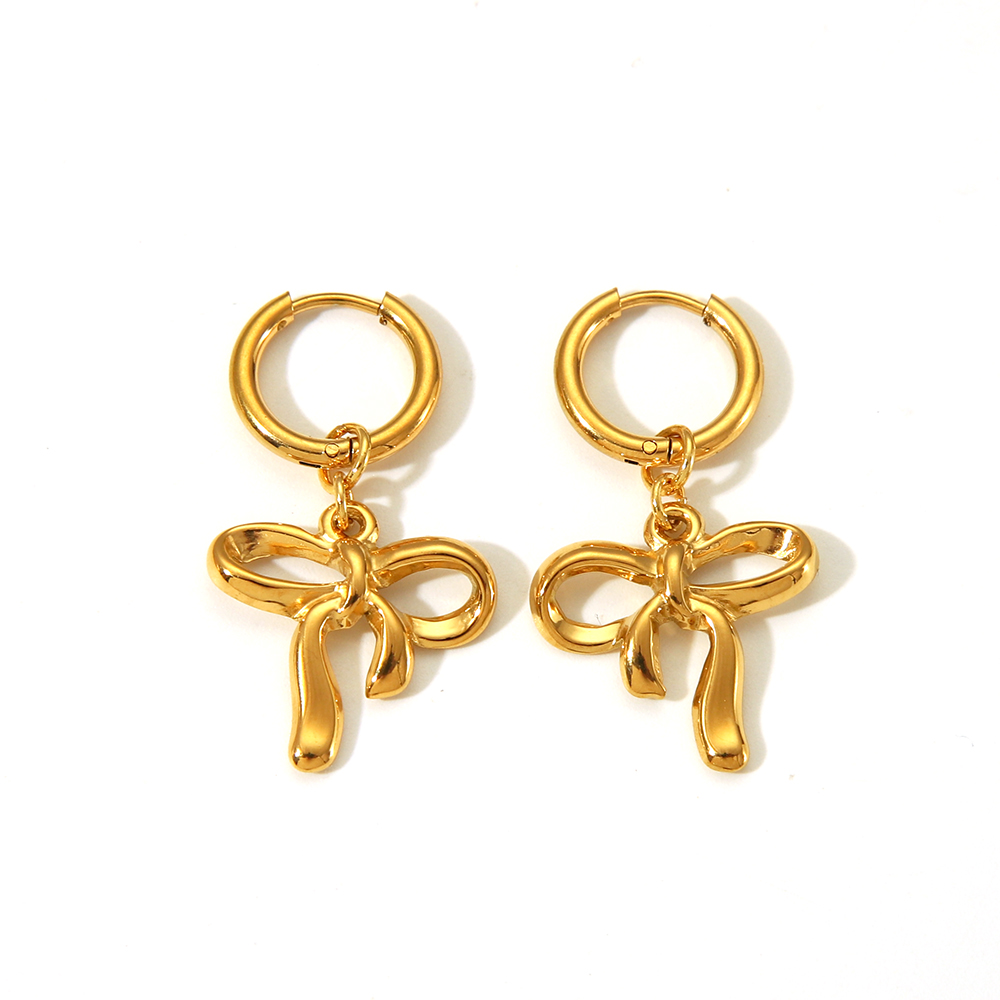1 Pair Vacation Simple Style Bow Knot Plating 304 Stainless Steel 18K Gold Plated Ear Studs display picture 14