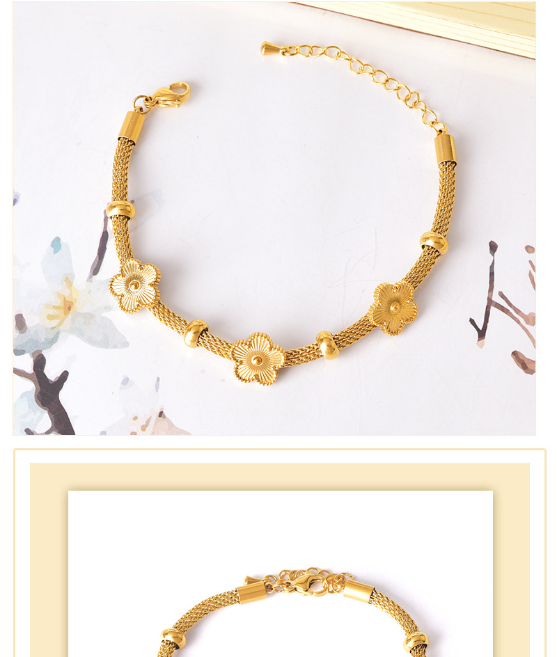 Casual Simple Style Heart Shape Flower Butterfly 304 Stainless Steel 18K Gold Plated Bracelets In Bulk display picture 1