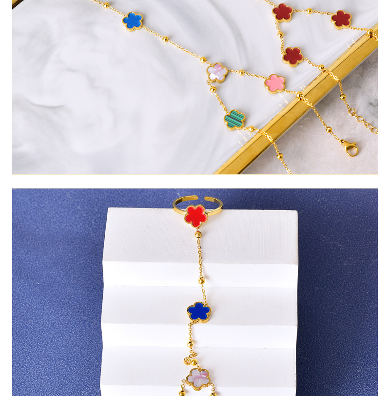 IG Style Simple Style Flower 304 Stainless Steel 18K Gold Plated Acrylic Shell Bracelets In Bulk display picture 2