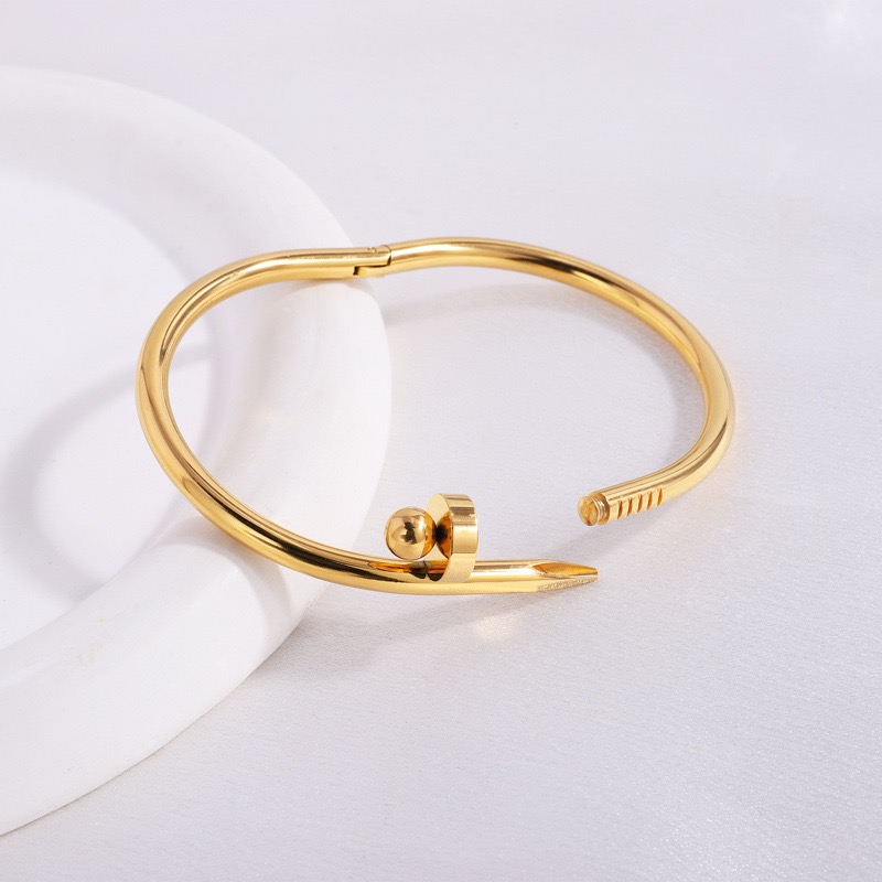 Acier Inoxydable 304 Plaqué Or 18K Style Simple Style Classique Commuer Couleur Unie Bracelet display picture 3