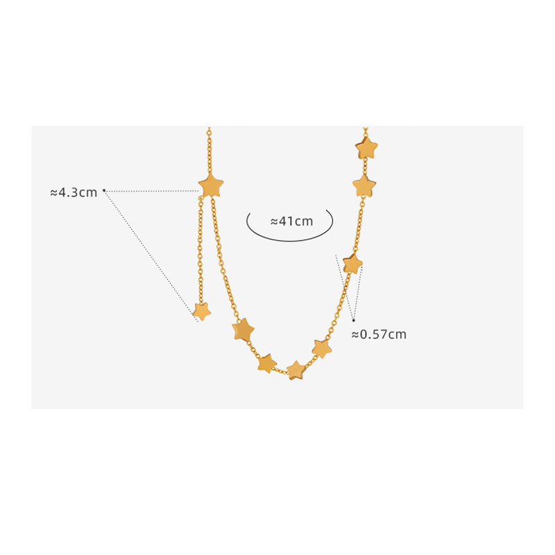 Feenhafter Stil Einfacher Stil Stern Titan Stahl Überzug 18 Karat Vergoldet Halskette display picture 1