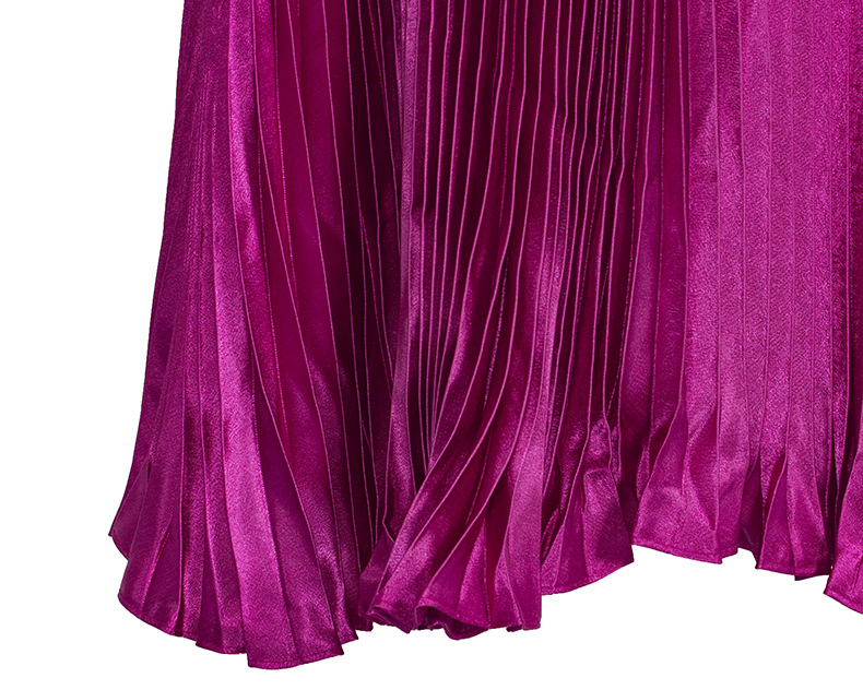 Sommer Frühling Mode Einfarbig Polyester Maxi Langes Kleid Röcke display picture 6