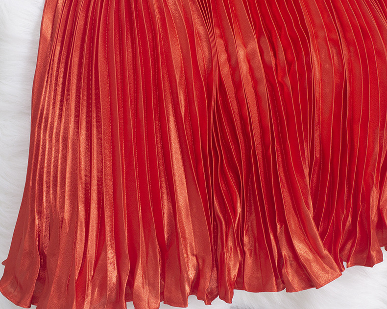 Sommer Frühling Mode Einfarbig Polyester Maxi Langes Kleid Röcke display picture 13