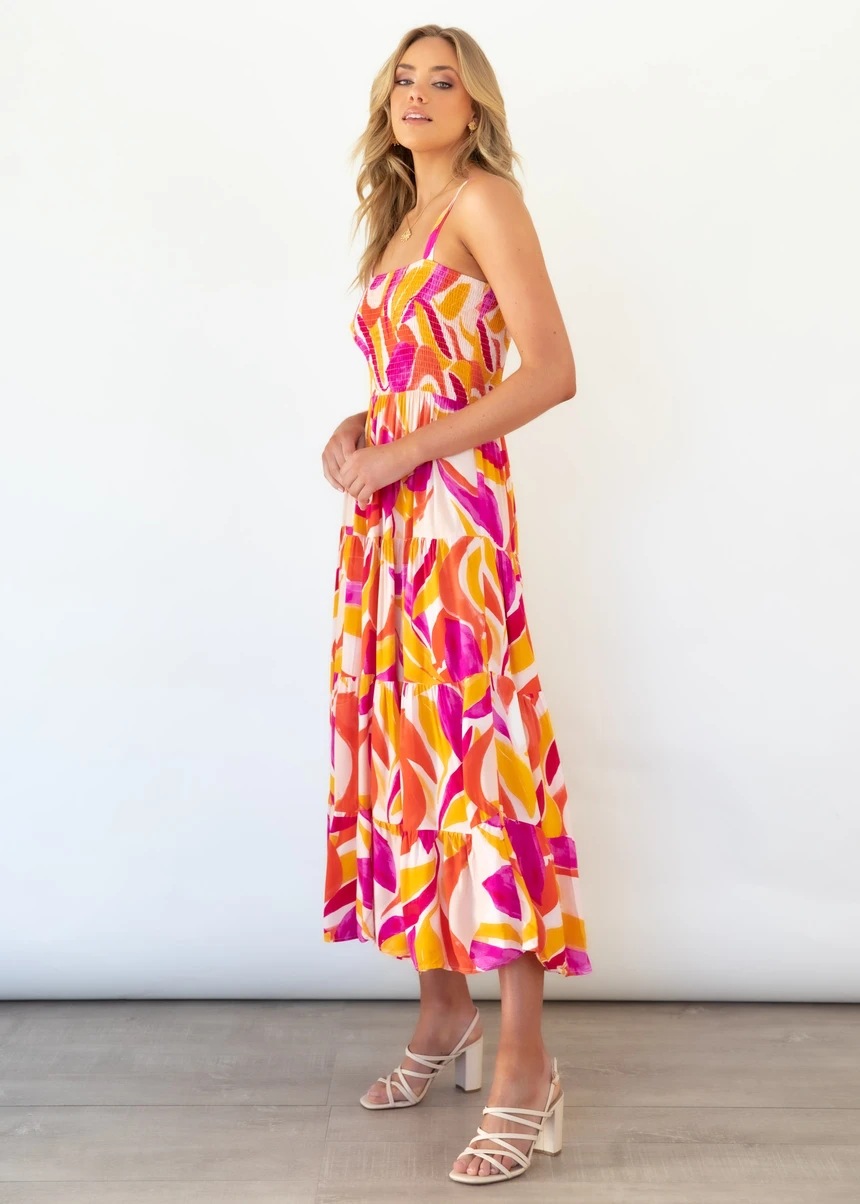 Women's A-line Skirt Fashion Collarless Printing Sleeveless Printing Maxi Long Dress Street display picture 2