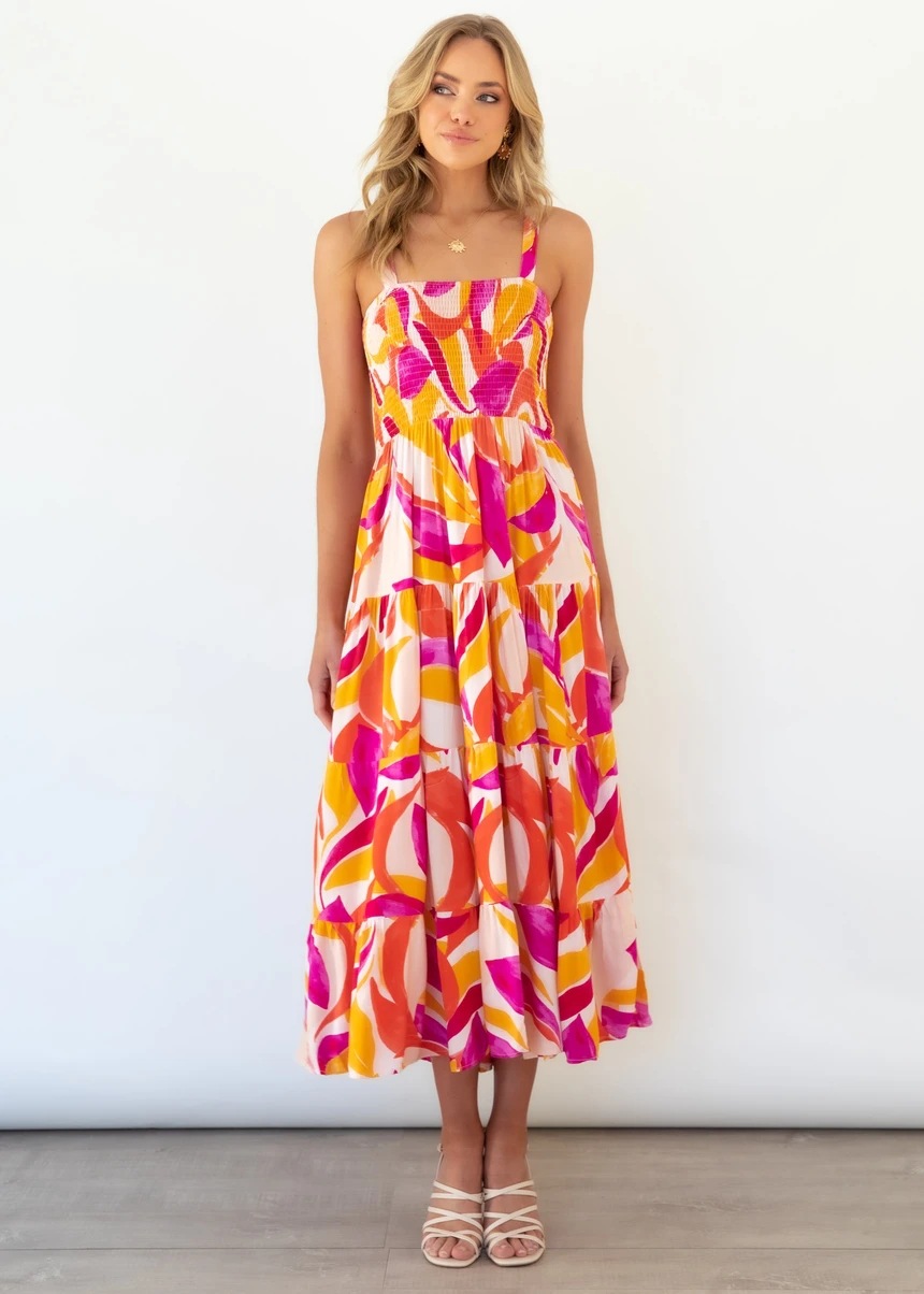 Women's A-line Skirt Fashion Collarless Printing Sleeveless Printing Maxi Long Dress Street display picture 4