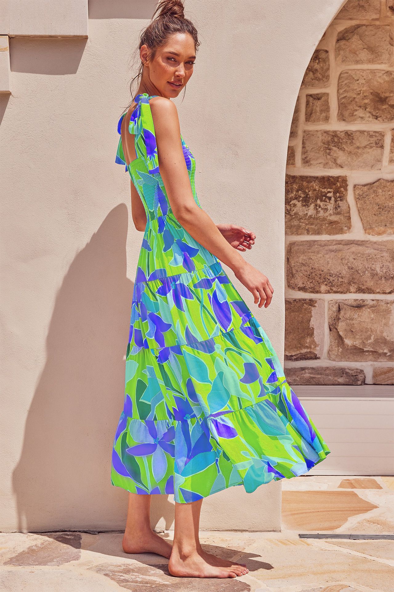Women's A-line Skirt Fashion Collarless Printing Sleeveless Printing Maxi Long Dress Street display picture 32