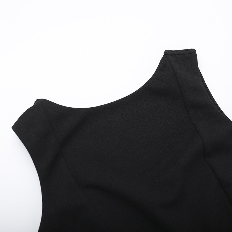 Women's Strap Dress Streetwear Boat Neck Backless Sleeveless Solid Color Above Knee Daily Date display picture 18