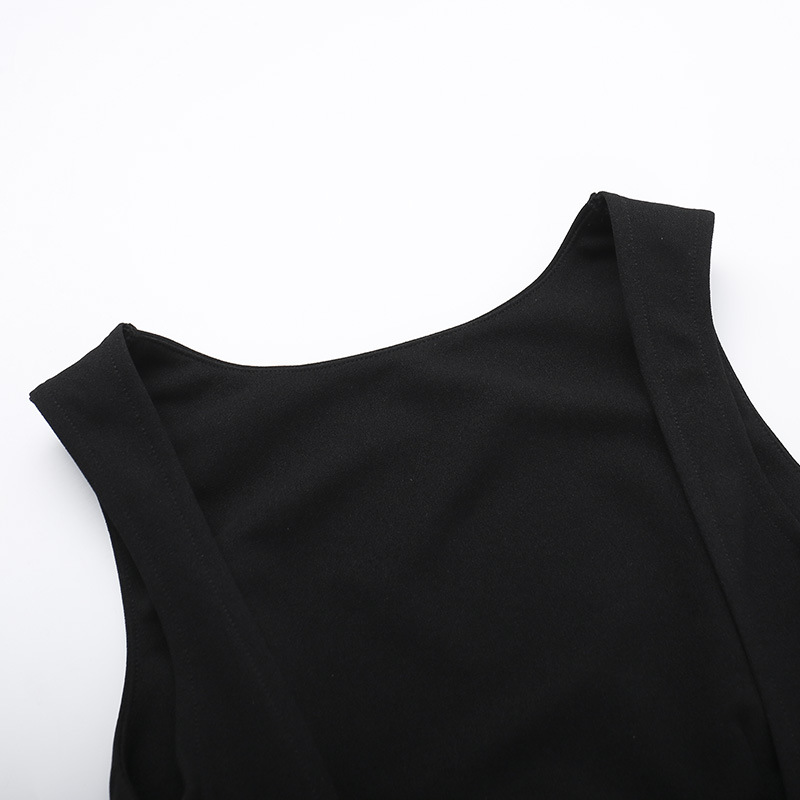 Women's Strap Dress Streetwear Boat Neck Backless Sleeveless Solid Color Above Knee Daily Date display picture 15