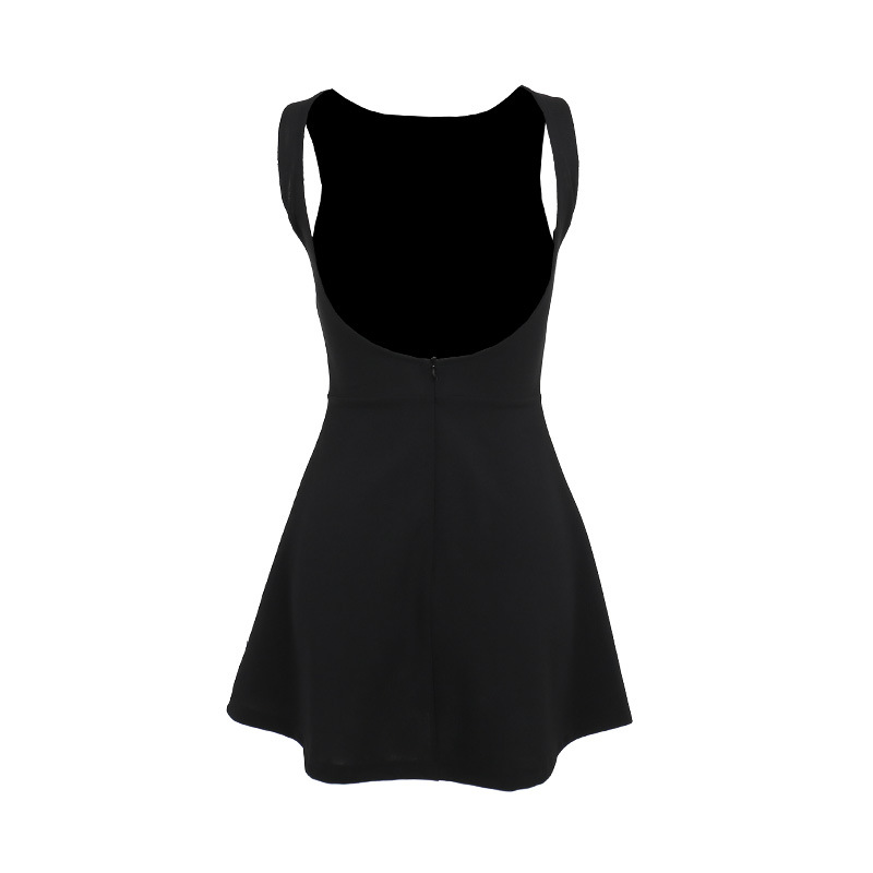 Women's Strap Dress Streetwear Boat Neck Backless Sleeveless Solid Color Above Knee Daily Date display picture 12