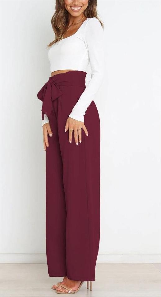 Women's Holiday Simple Style Streetwear Solid Color Full Length Bowknot Straight Pants display picture 8