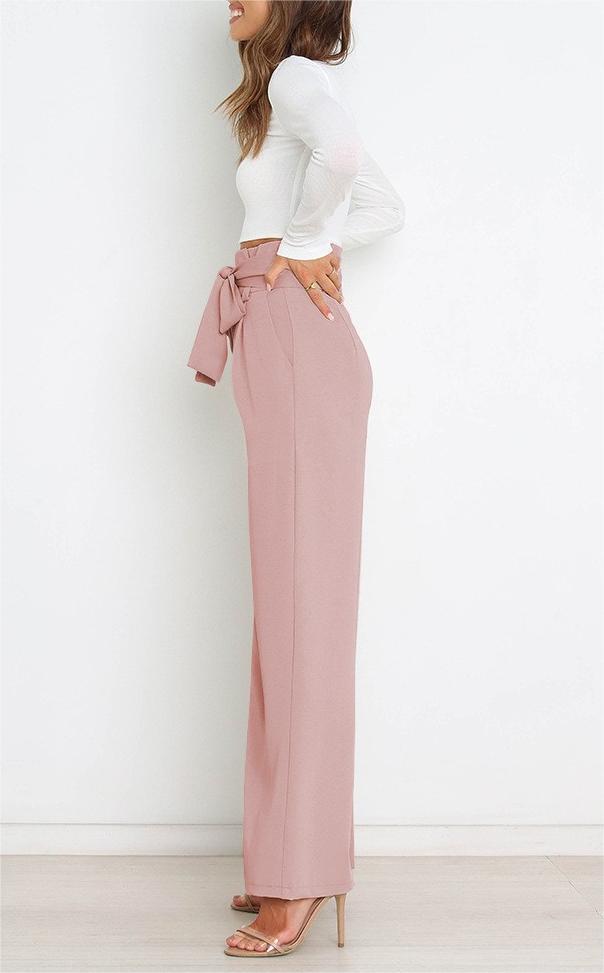 Women's Holiday Simple Style Streetwear Solid Color Full Length Bowknot Straight Pants display picture 14
