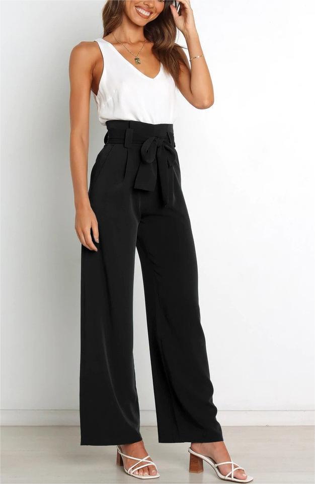 Women's Holiday Simple Style Streetwear Solid Color Full Length Bowknot Straight Pants display picture 19