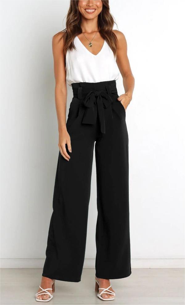 Women's Holiday Simple Style Streetwear Solid Color Full Length Bowknot Straight Pants display picture 20