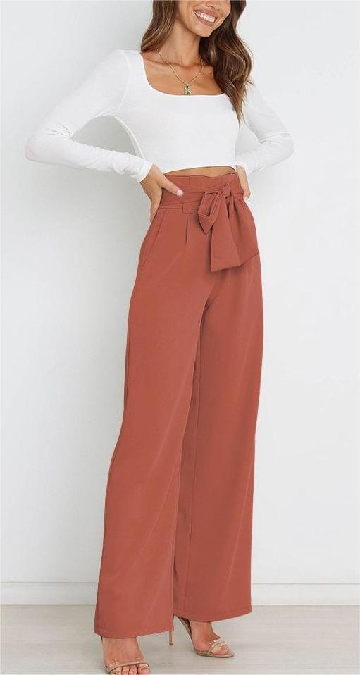 Women's Holiday Simple Style Streetwear Solid Color Full Length Bowknot Straight Pants display picture 21