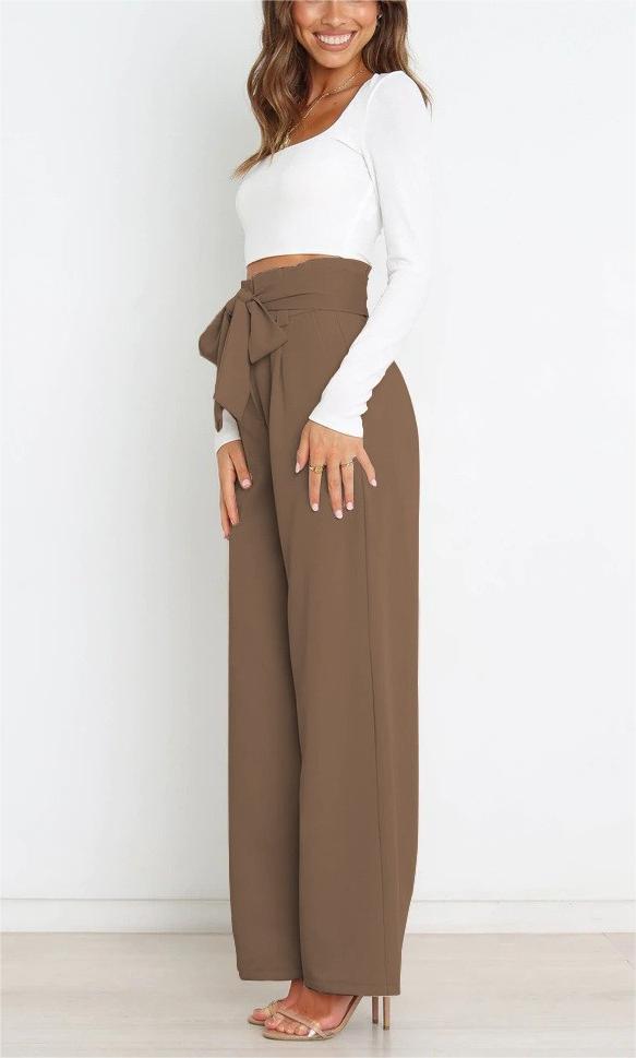 Women's Holiday Simple Style Streetwear Solid Color Full Length Bowknot Straight Pants display picture 28