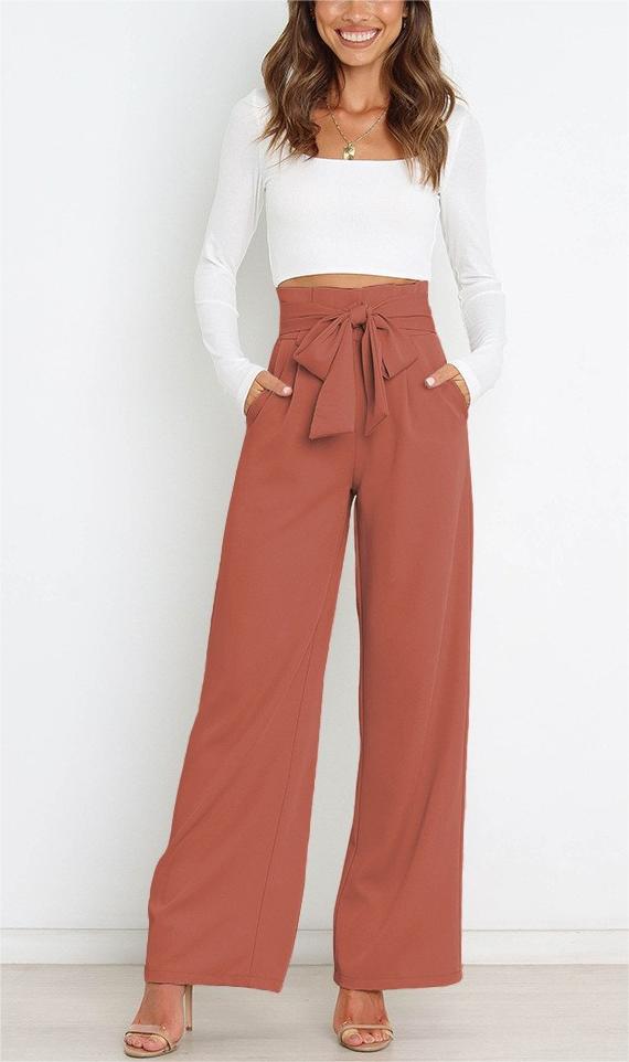 Women's Holiday Simple Style Streetwear Solid Color Full Length Bowknot Straight Pants display picture 27
