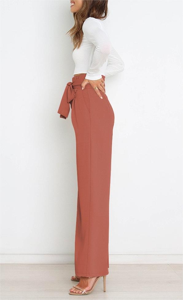 Women's Holiday Simple Style Streetwear Solid Color Full Length Bowknot Straight Pants display picture 35