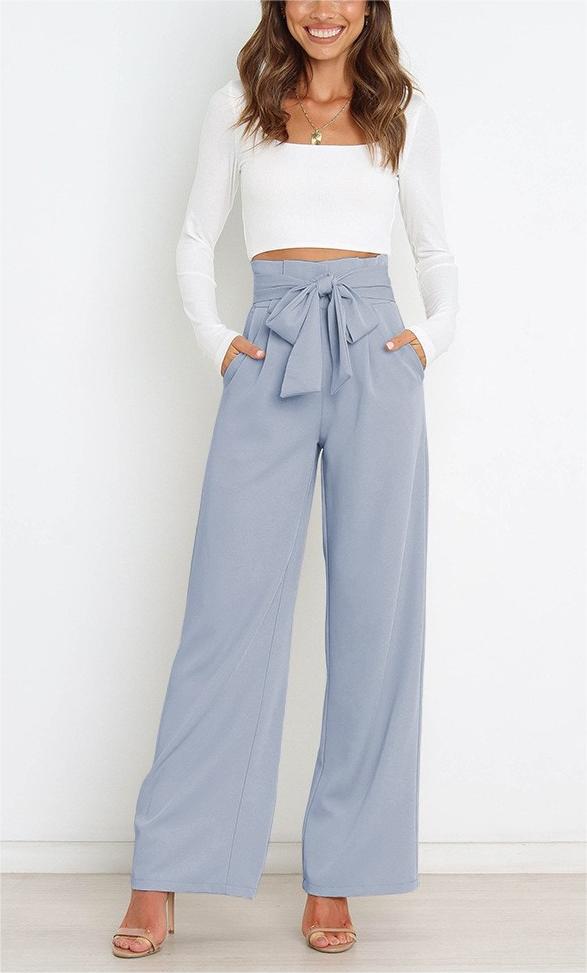 Women's Holiday Simple Style Streetwear Solid Color Full Length Bowknot Straight Pants display picture 41