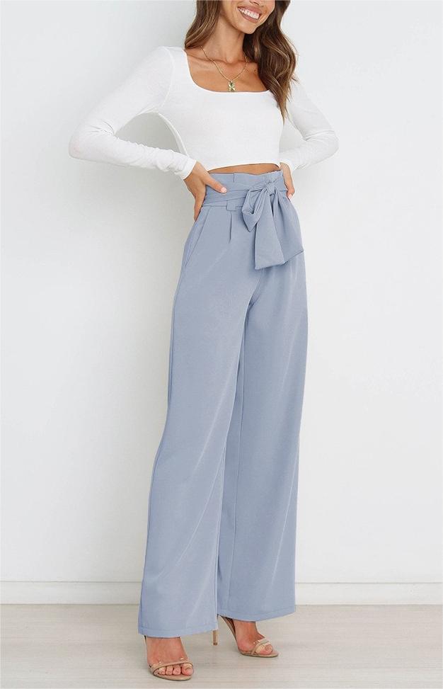 Women's Holiday Simple Style Streetwear Solid Color Full Length Bowknot Straight Pants display picture 39