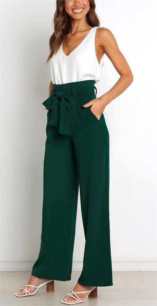 Women's Holiday Simple Style Streetwear Solid Color Full Length Bowknot Straight Pants display picture 42