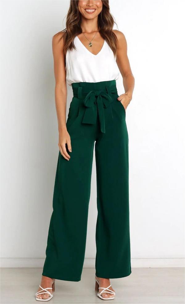 Women's Holiday Simple Style Streetwear Solid Color Full Length Bowknot Straight Pants display picture 47