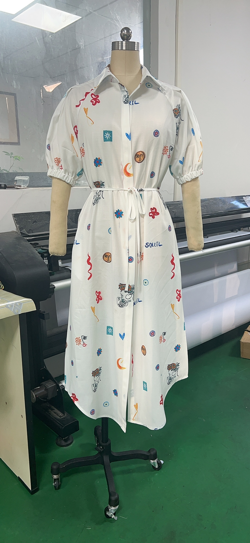 Women's Regular Dress Casual Classic Style Turndown Short Sleeve Printing Moon Heart Shape Maxi Long Dress Daily display picture 7