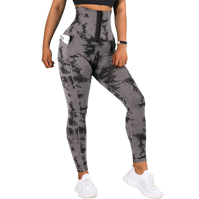 Femmes Des Sports Teinture Par Cravate Polyester Actif Bas Leggings display picture 3