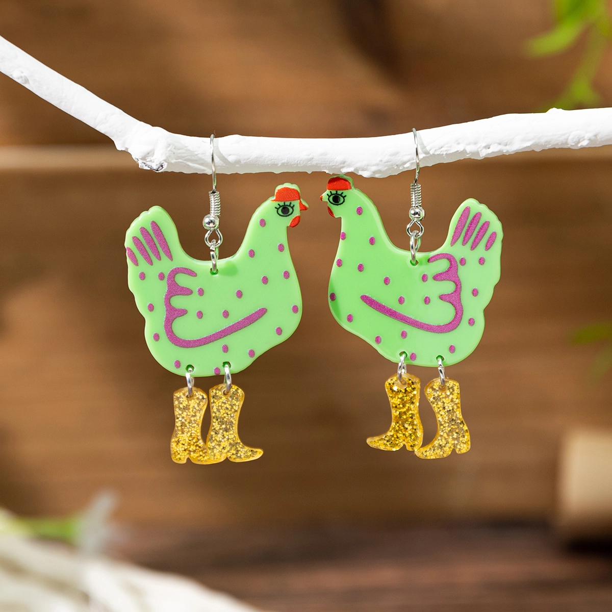 1 Pair IG Style Cute Modern Style Animal Dinosaur Frog Arylic Drop Earrings display picture 2