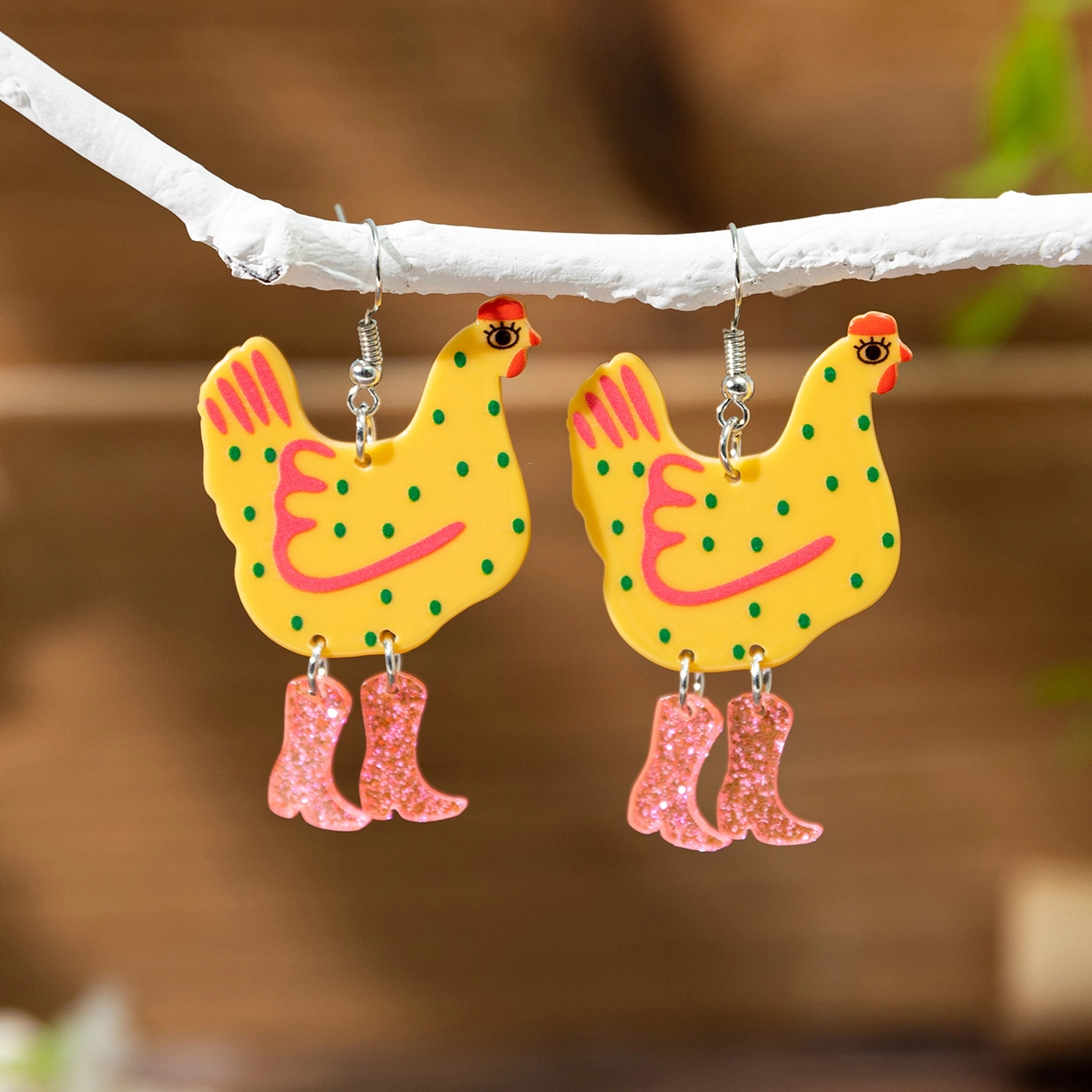 1 Pair IG Style Cute Modern Style Animal Dinosaur Frog Arylic Drop Earrings display picture 3