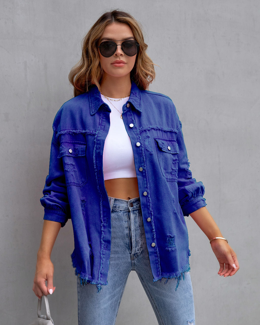 Women'S Fashion Solid Color Single Breasted Coat Denim Jacket display picture 81