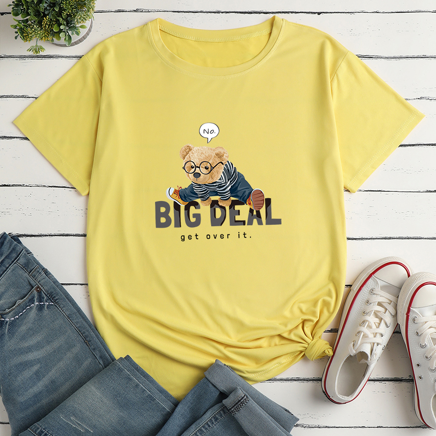 Fashion Letter Bear Print Loose-fitting Multicolor Casual T-shirt display picture 4