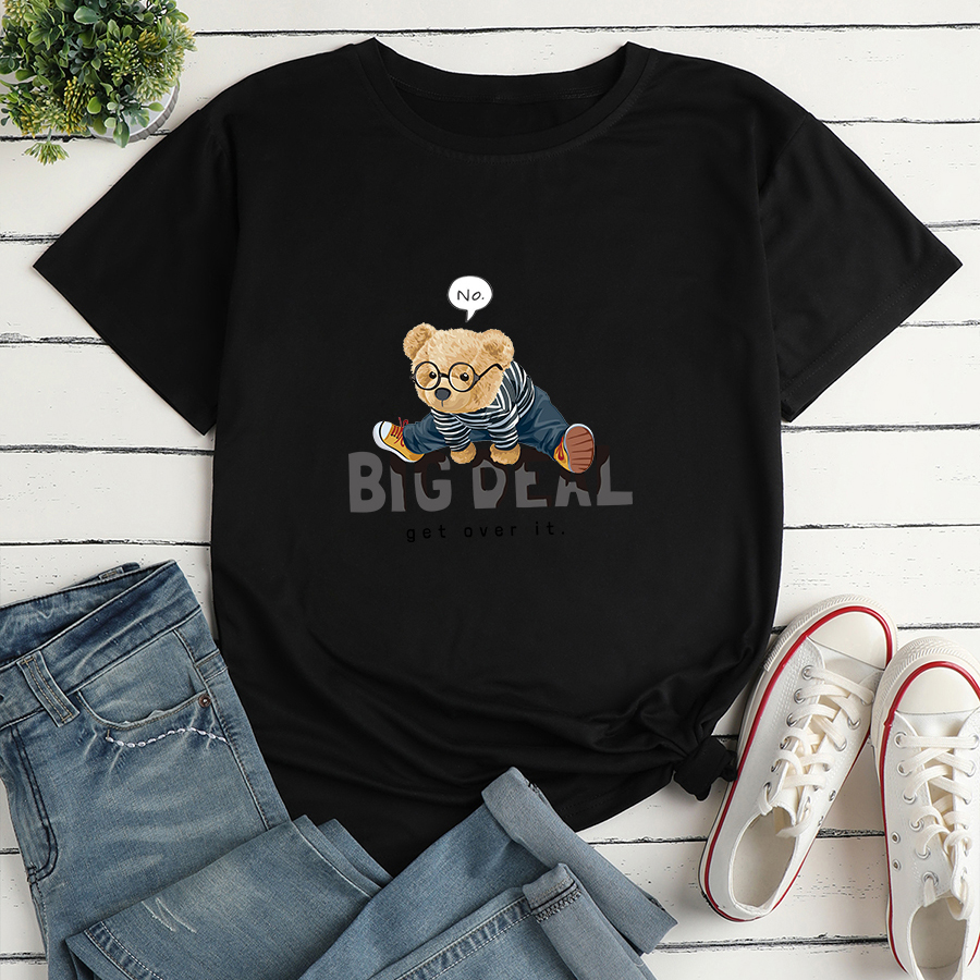 Mode Lettre Ours Impression Lâche-montage Multicolore Casual T-shirt display picture 2
