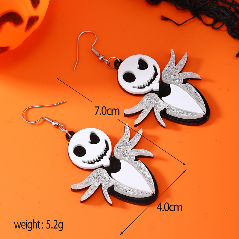 1 Pair Exaggerated Funny Halloween Pattern Arylic Drop Earrings display picture 4