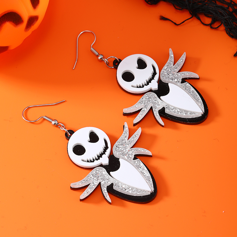 1 Pair Exaggerated Funny Halloween Pattern Arylic Drop Earrings display picture 2