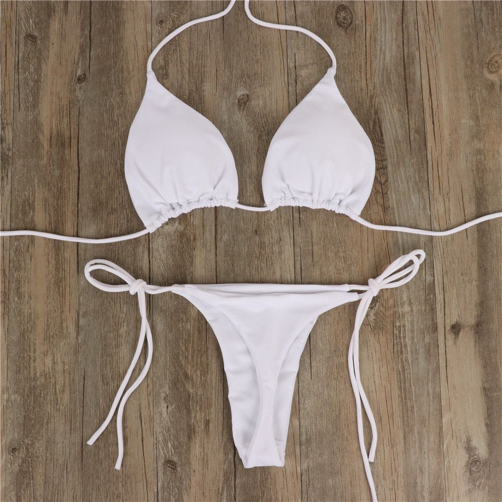 Women's Solid Color Polyester Bikinis 2 Piece Set display picture 8