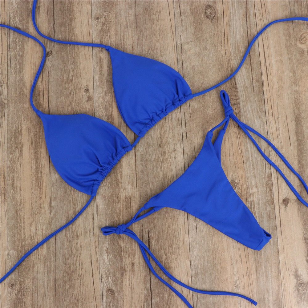 Women's Solid Color Polyester Bikinis 2 Piece Set display picture 10