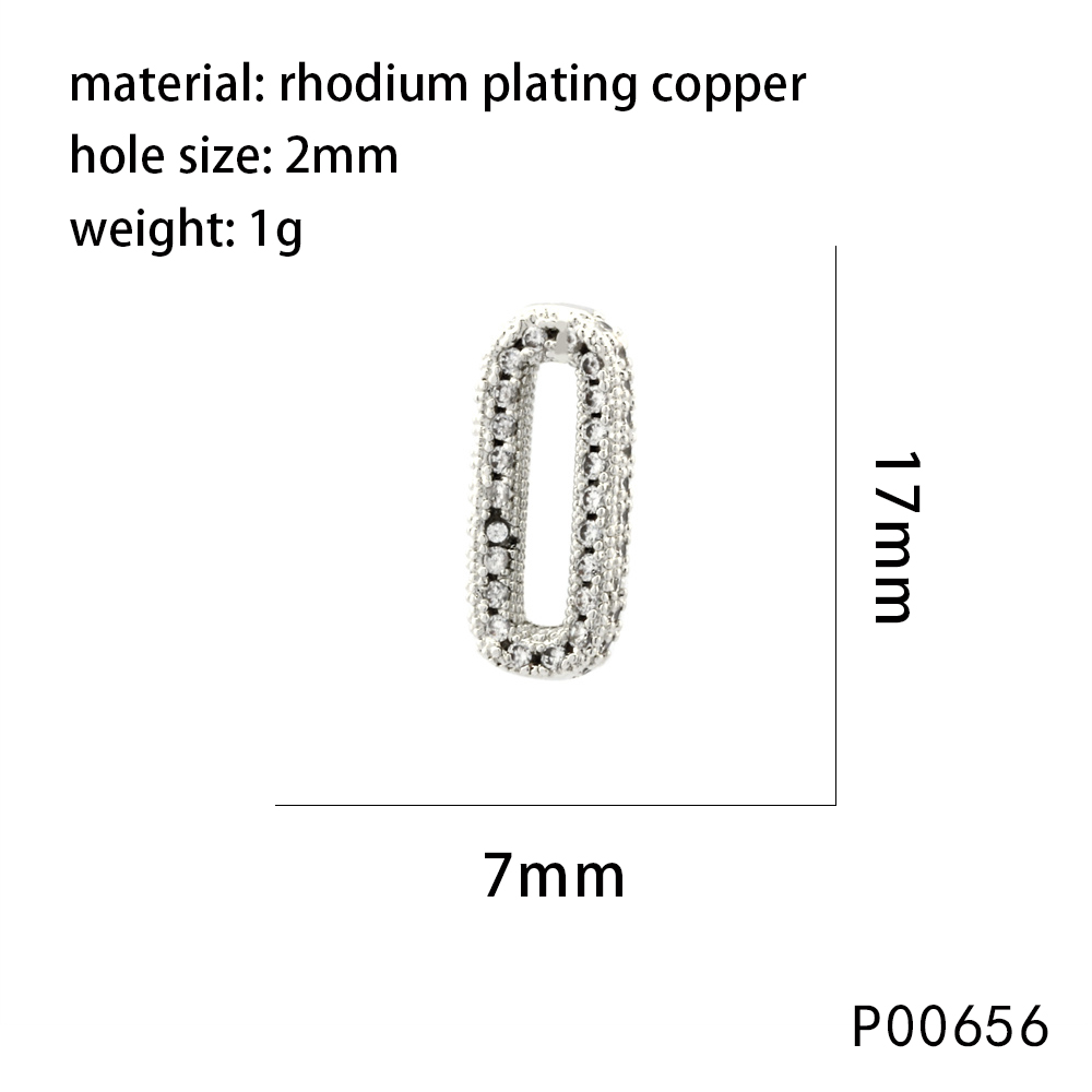 1 Piece 10 * 50mm 13 * 21mm 7 * 17mm Copper Zircon 18K Gold Plated Square Infinity Oval Polished Pendant display picture 8