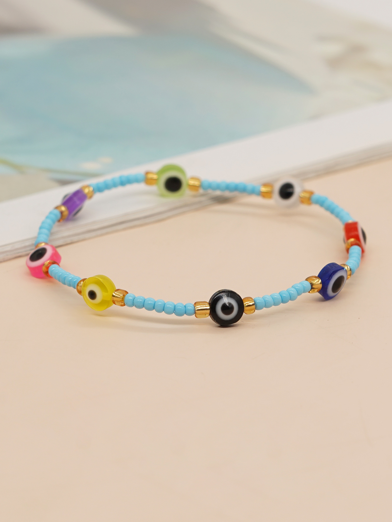 Bohemian Eye Smiley Face Glass Wholesale Bracelets display picture 11