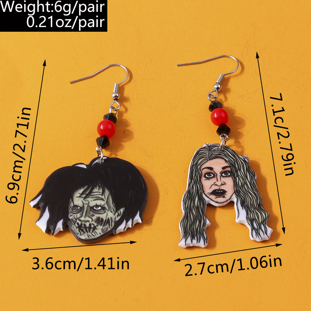 1 Pair Funny Halloween Pattern Zinc Alloy Drop Earrings display picture 1