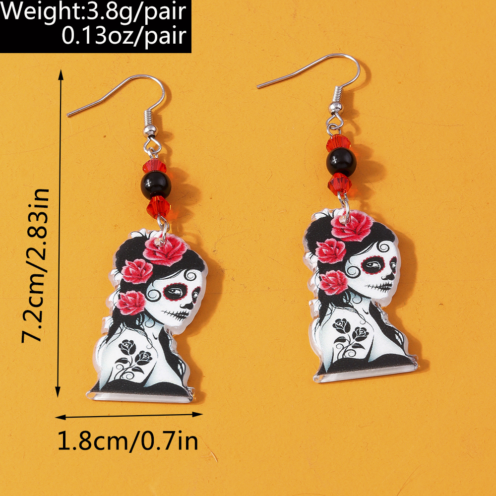 1 Pair Funny Halloween Pattern Zinc Alloy Drop Earrings display picture 4