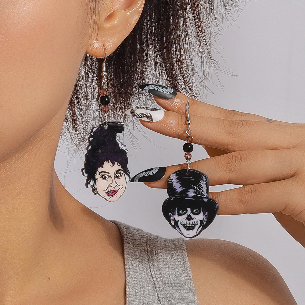 1 Pair Funny Halloween Pattern Zinc Alloy Drop Earrings display picture 7