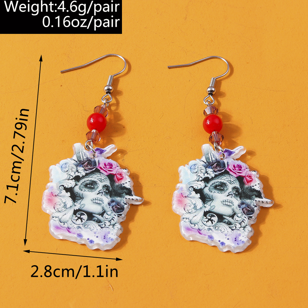 1 Pair Funny Halloween Pattern Zinc Alloy Drop Earrings display picture 14