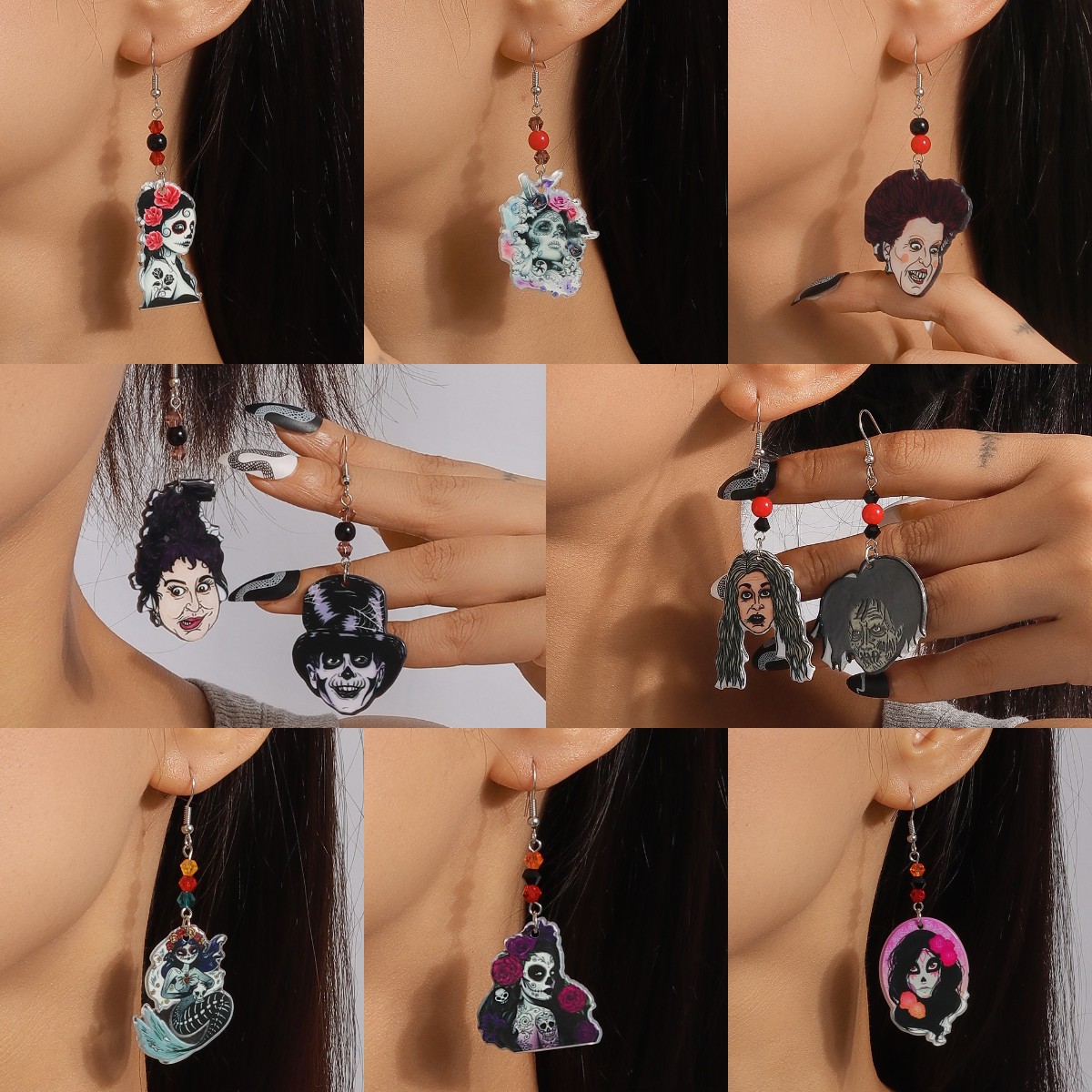 1 Pair Funny Halloween Pattern Zinc Alloy Drop Earrings display picture 12