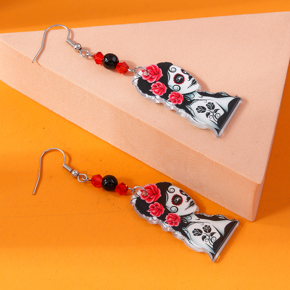 1 Pair Funny Halloween Pattern Zinc Alloy Drop Earrings display picture 8