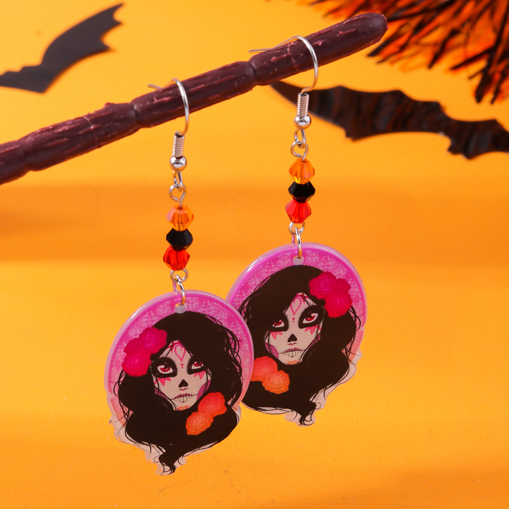 1 Pair Funny Halloween Pattern Zinc Alloy Drop Earrings display picture 10