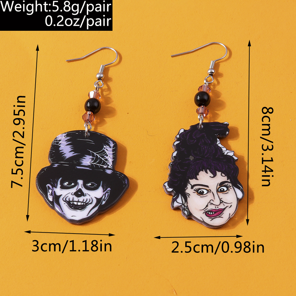 1 Pair Funny Halloween Pattern Zinc Alloy Drop Earrings display picture 6