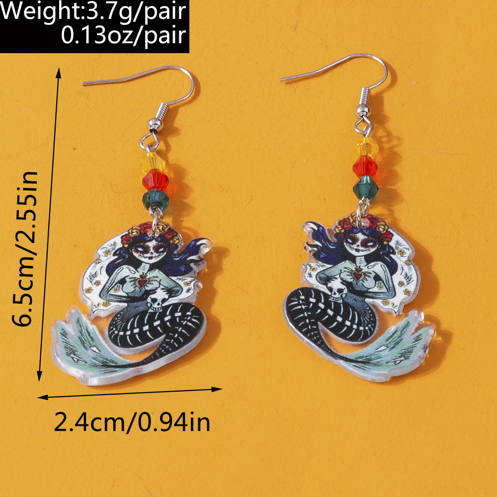 1 Pair Funny Halloween Pattern Zinc Alloy Drop Earrings display picture 3