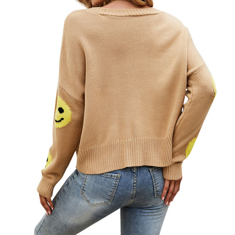 Fashion Smiley Face Cotton Long Sleeve Button Cardigan display picture 2